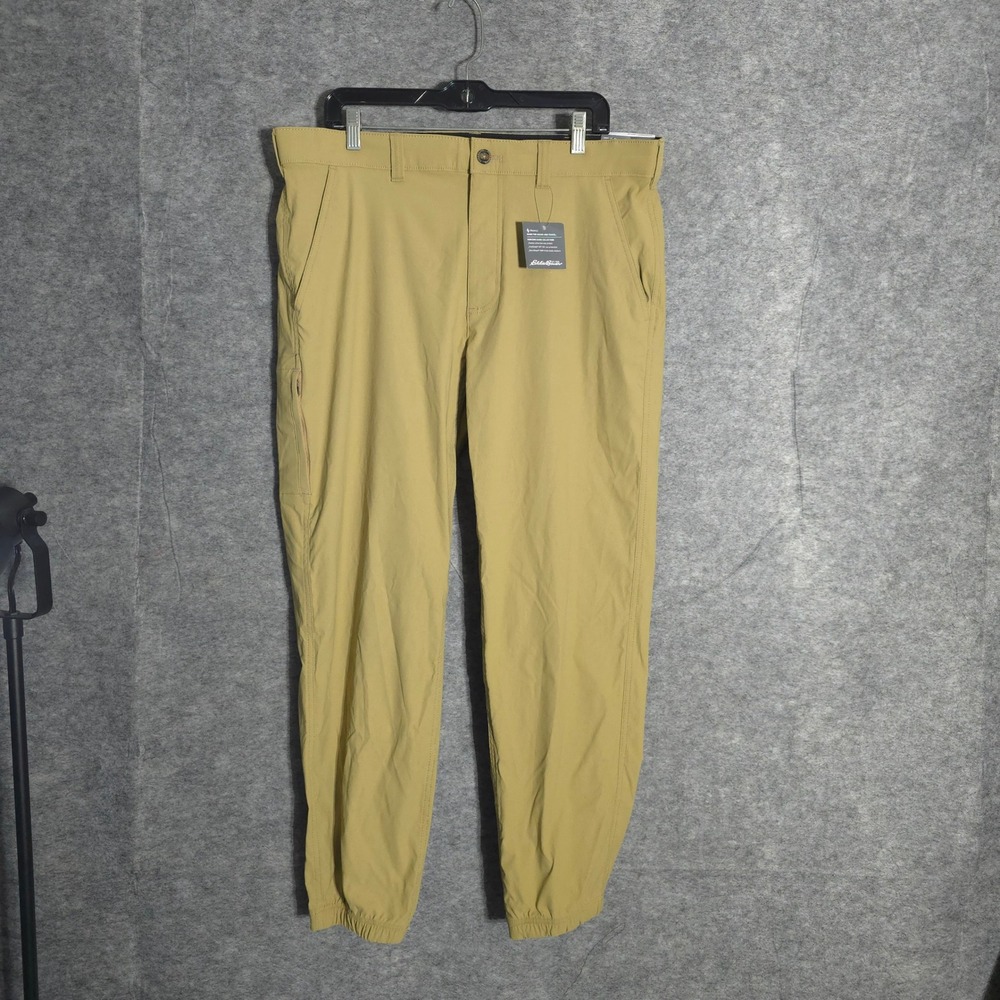 Eddie Bauer Mr Horizon Jogger Mens 36 Saddle Tan Hiking Travel Pants 0447 Reg